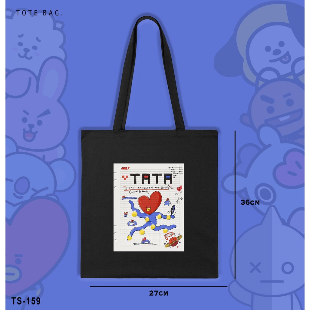 TOTE BAG WANITA / BAHAN KANVAS / REAL PICTURE / BT21 EDITION / HITS / TERMURAH / SOUVENIR CUSTOM GAMBAR