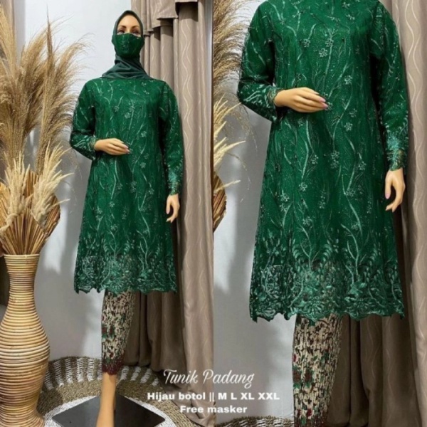 KEBAYA TUNIK TILE JUMBO KEBAYA PESTA KEBAYA KONDANGANKEBAYA KURUNG - ijo botol Atasan kebaya Berkual