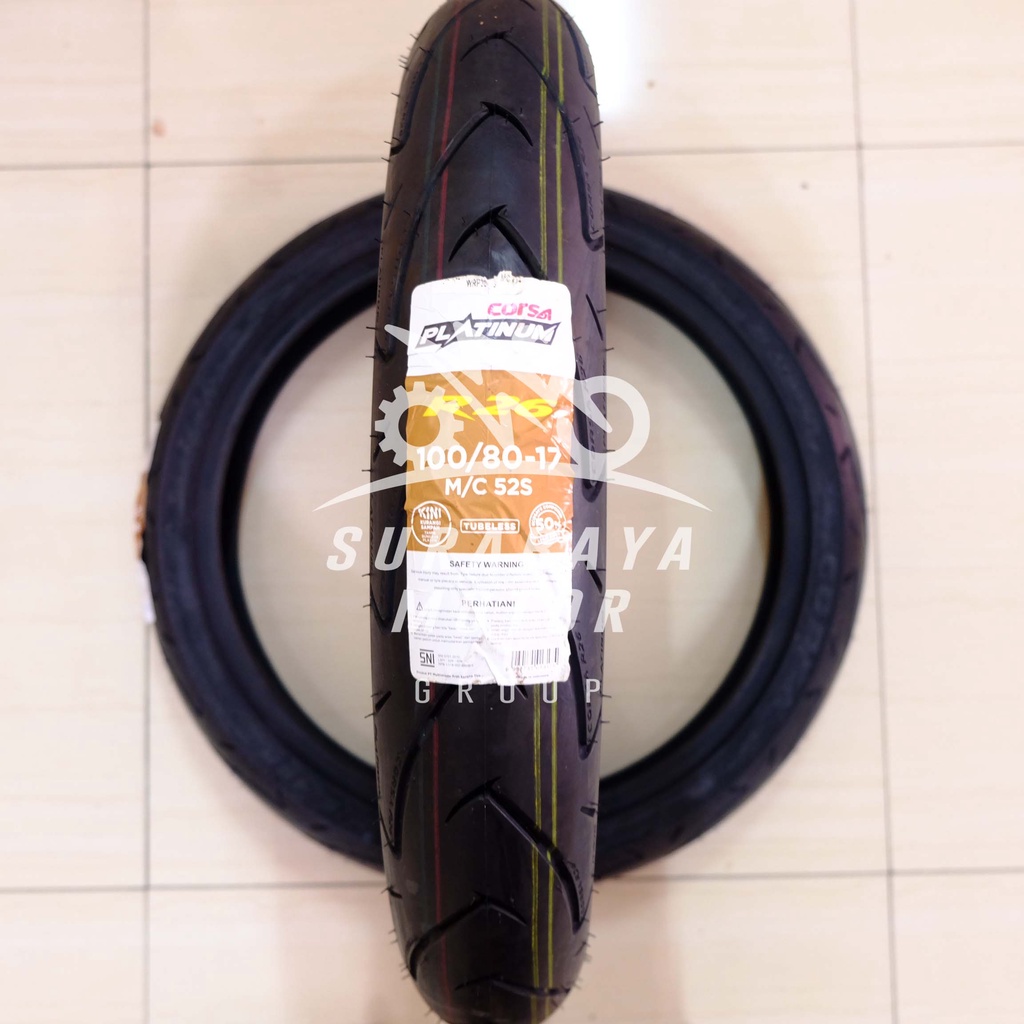 Ban Tubeless Corsa 100/80-17 R26 Platinum Sepeda Motor Bebek Ring 17 Medium Compound CB150R Versa R1