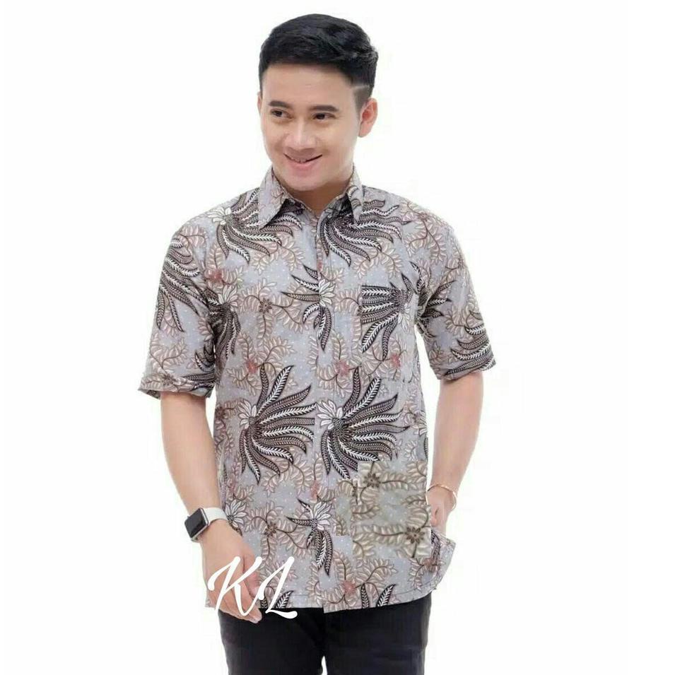 (TERPERCAYA) Baju Batik Pria Dewasa 2022 Lengan Pendek Kekinian Kemeja Batik Lengan Pendek Pria Mewa