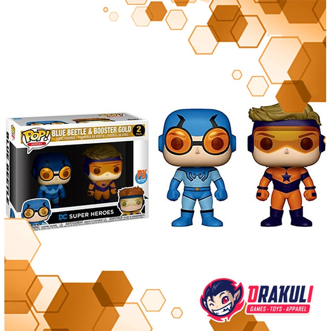 Toys Funko Pop! DC Super Heroes – Blue Beetle &amp; Booster Gold (Metallic)