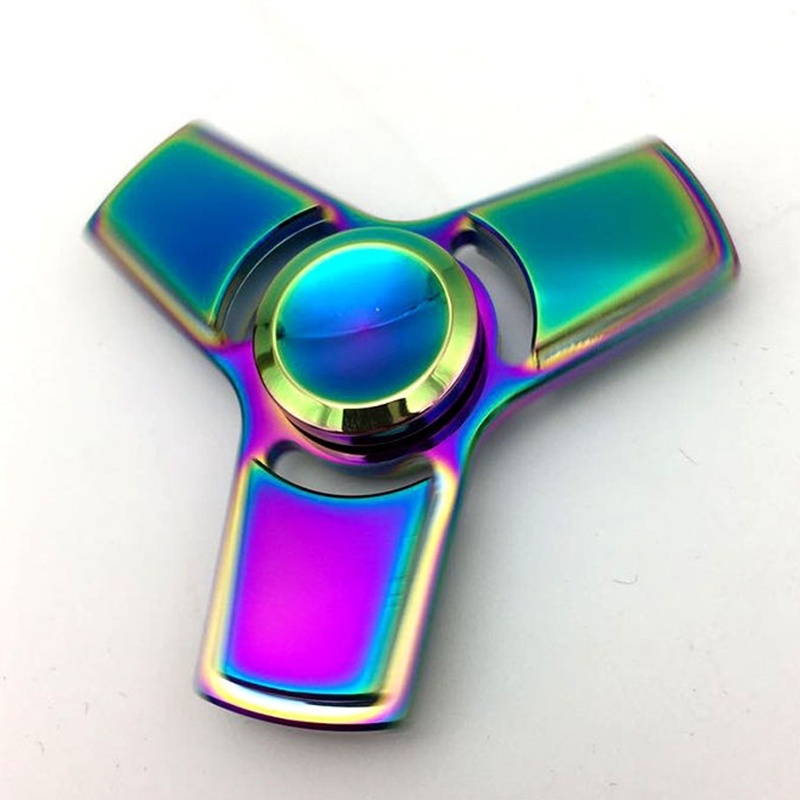 Metal Fidget Spinner Mainan Tangan Jari Gyro EDC Rainbow ADHD Focus Anti Stress Hadiah