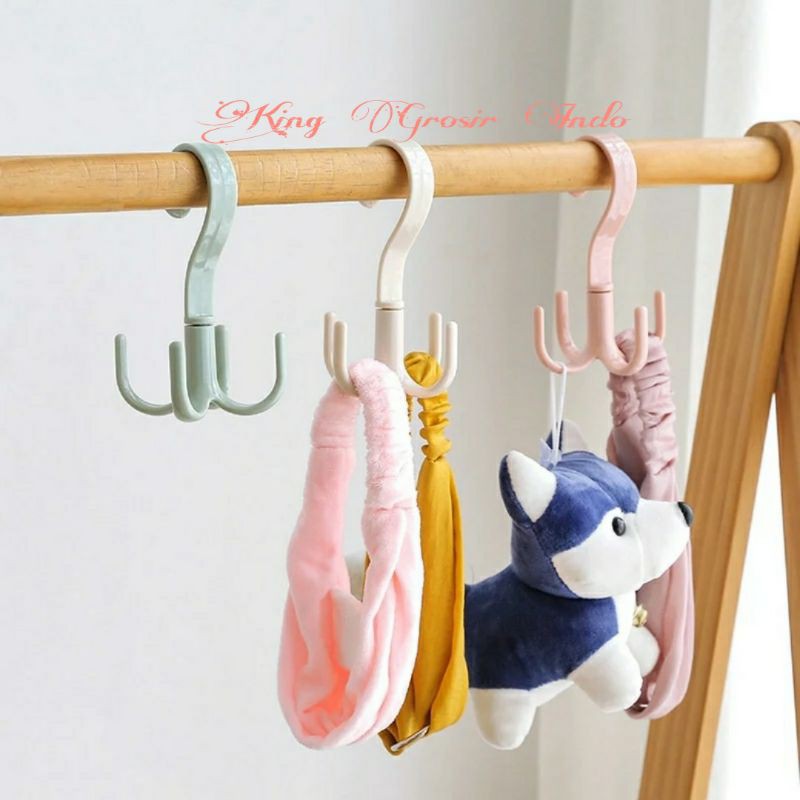 Hanger Serbaguna Dengan 4 Kail / Rotating Hanger 360 Degree