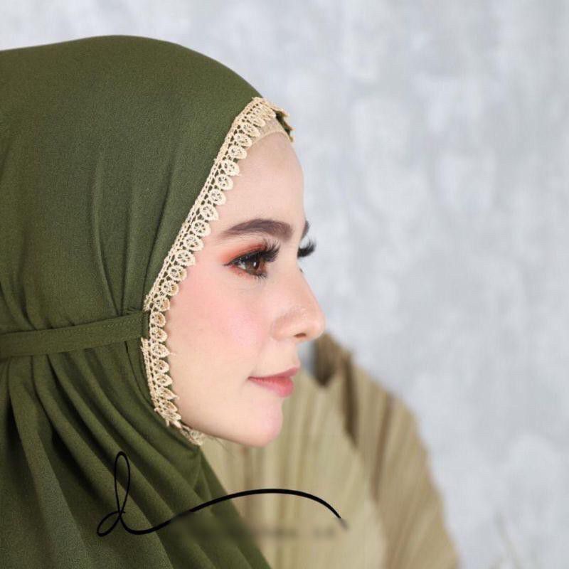 Jilbab Maryam Renda Tali  /  Khimar Maryam Tali Renda Non Ped