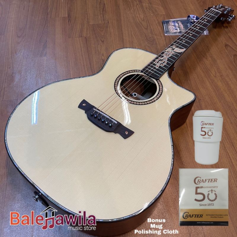 Gitar Akustik Elektrik Crafter PK G MAHO CE (W/LXB DG) DS 2 Pro Preamp