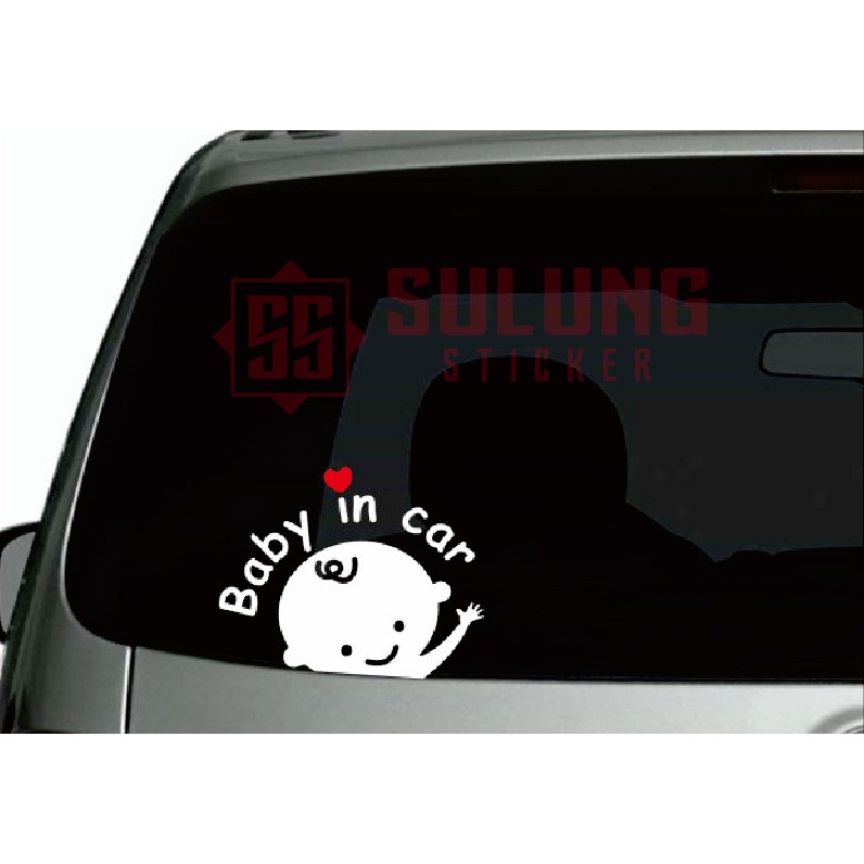 Stiker Mobil Kaca Depan Belakang Baby In Car Cutting Sticker Terlaris