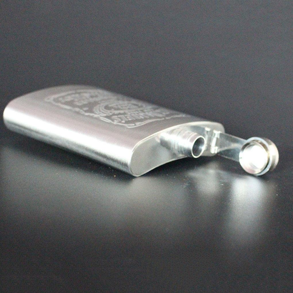 (house2020) Botol Minum Hip Flask Portable Motif Print Bahan Stainless Steel Untuk Pria / Travel