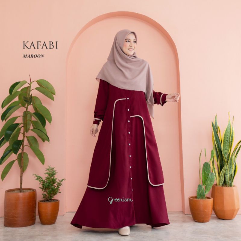 KAFABI dress by GREENISM || gamis cantik || gamis busui || gamis remaja || busui friendly