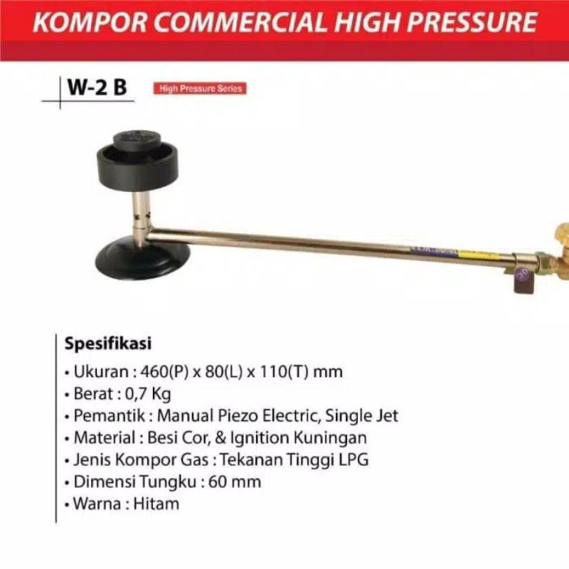 Winn Gas Kompor Mawar 2B Kompor Pedagang Kompor Restoran / Paket Kompor Regulator W80/W900