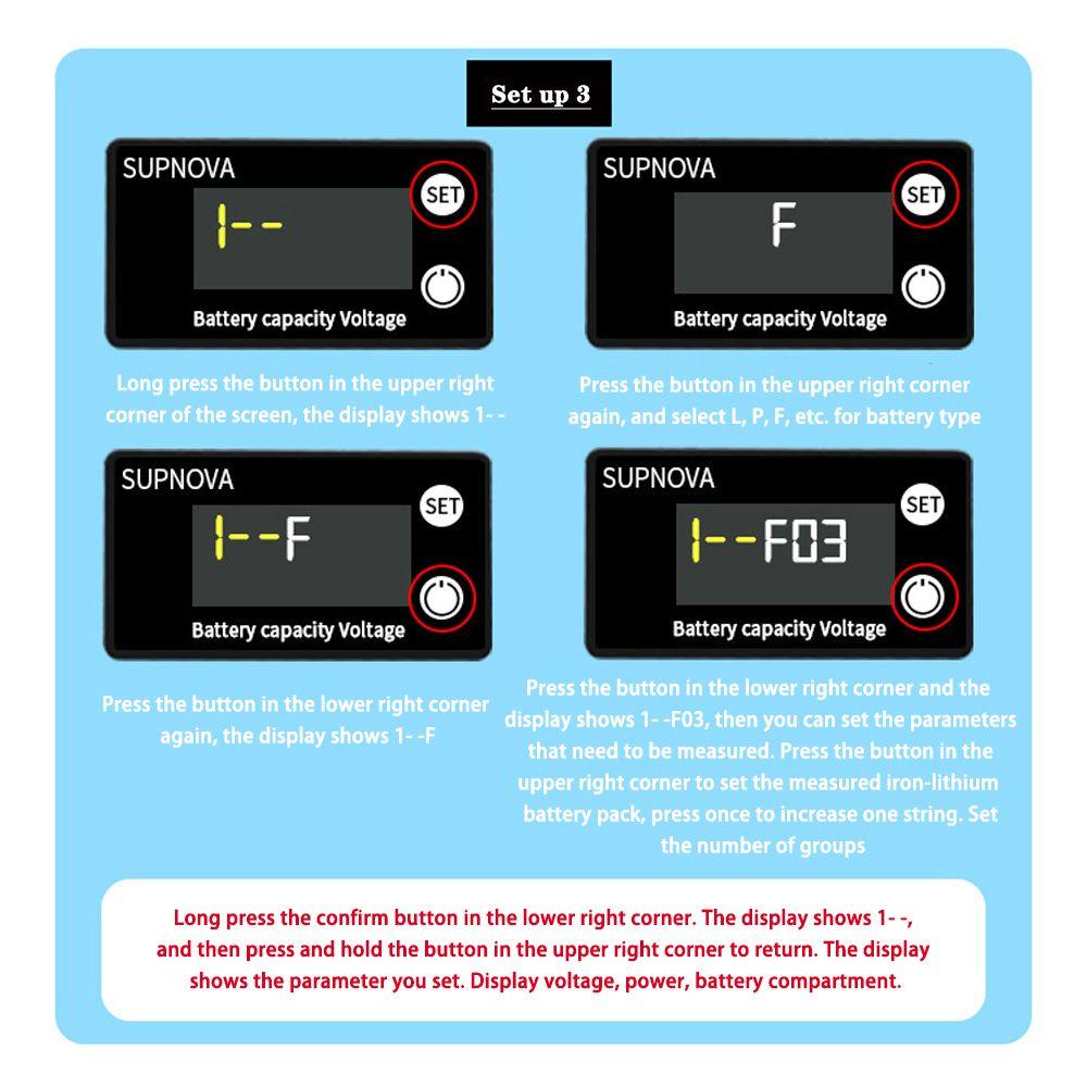 Indikator Kapasitas SOLIGHTER High Quality Voltmeter Mobil Motor Lead Acid