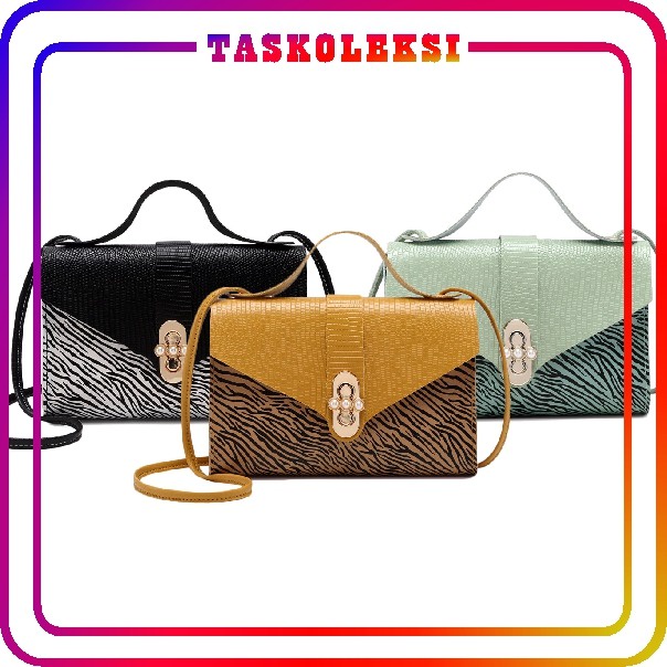 ☛TK☚ W141 TAS SELEMPANG WANITA MOTIF ZEBRA SHOULDER BAG SLINGBAG FASHION IMPORT BISA COD