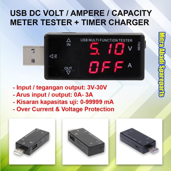 Bagus Digital USB Multi Function Tester Timer Charger DC 3A 3-30V Protection