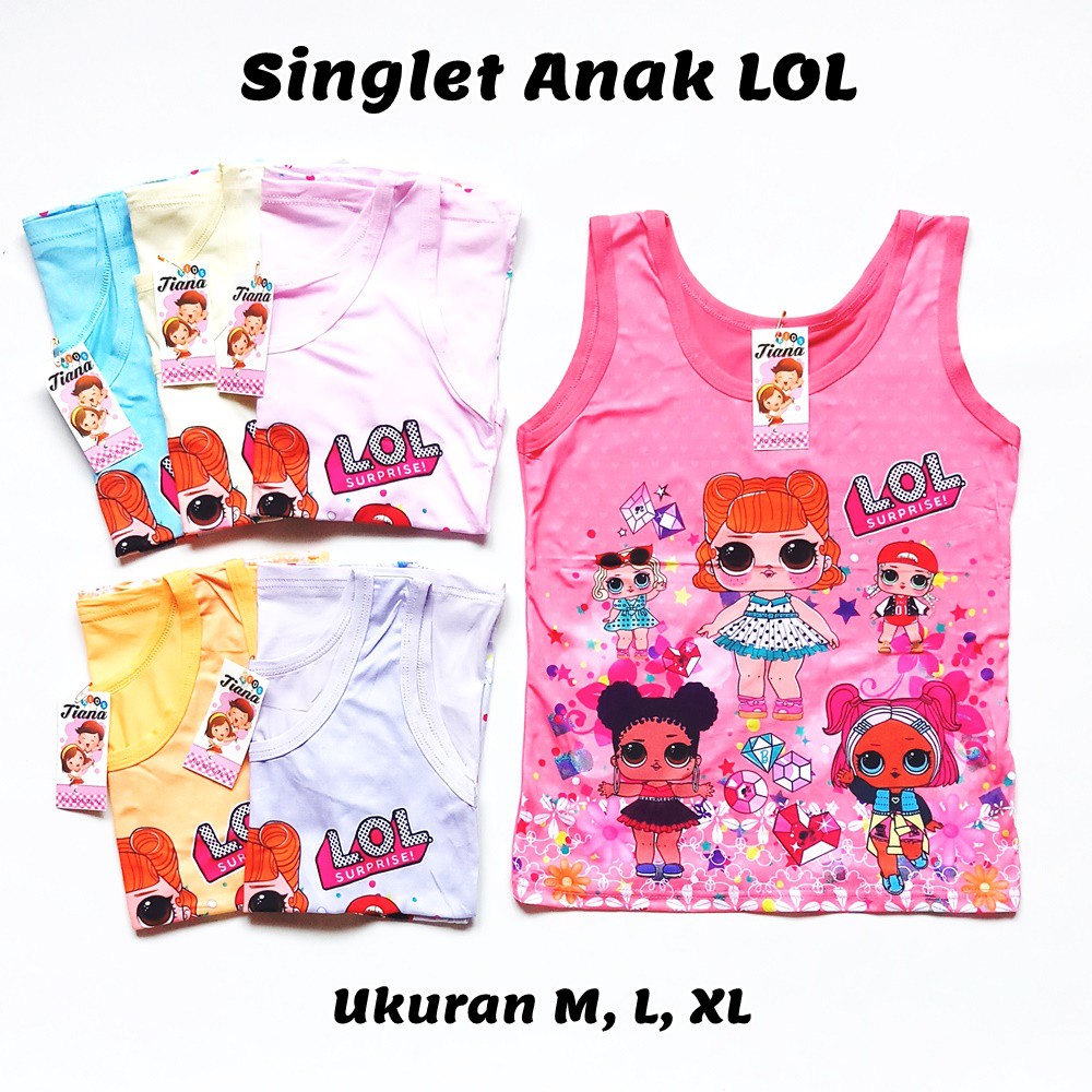 Kaos  Singlet  Motif LOL Kaos  Dalam Anak Perempuan  