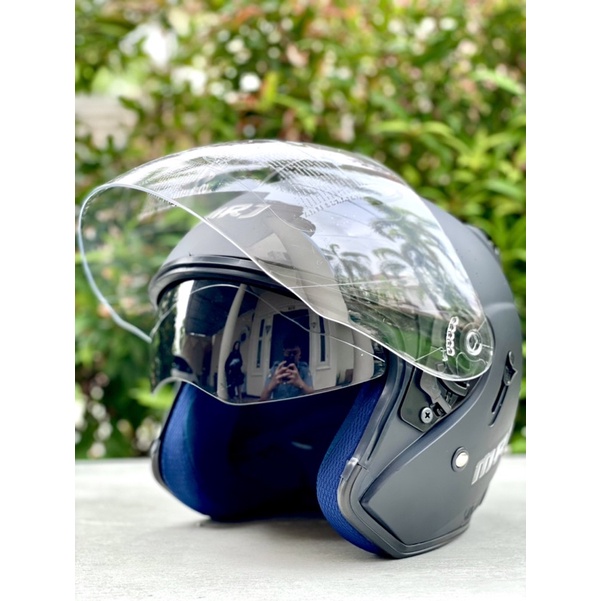 Helm Half Face Centro Double Visor G2 Mrj Gmt Pria Wanita Dewasa Sni