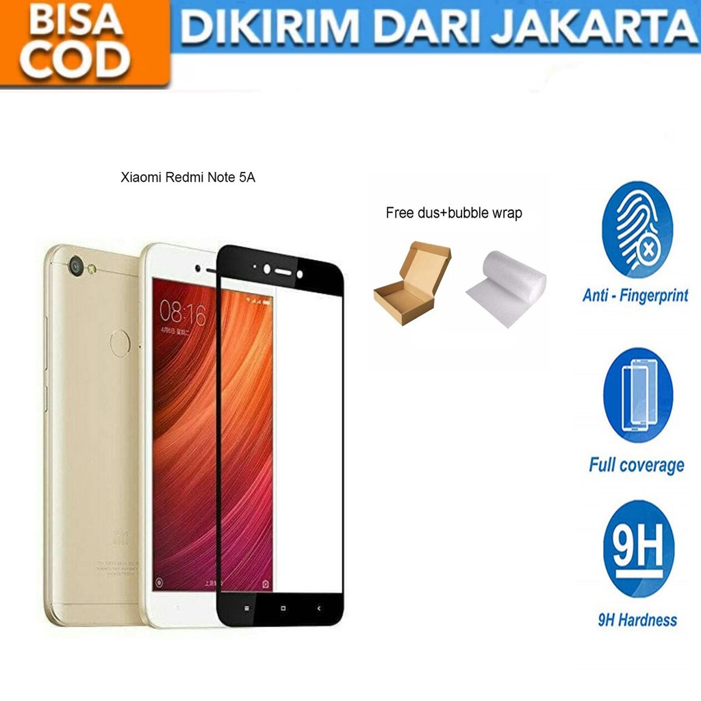 Xiaomi Redmi Note 5A Full Cover/Full Screen Tempered Glass Screen Protector Anti Gores