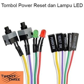 Kabel Tombol Power Reset Switch Front Panel Komputer PC Casing Case