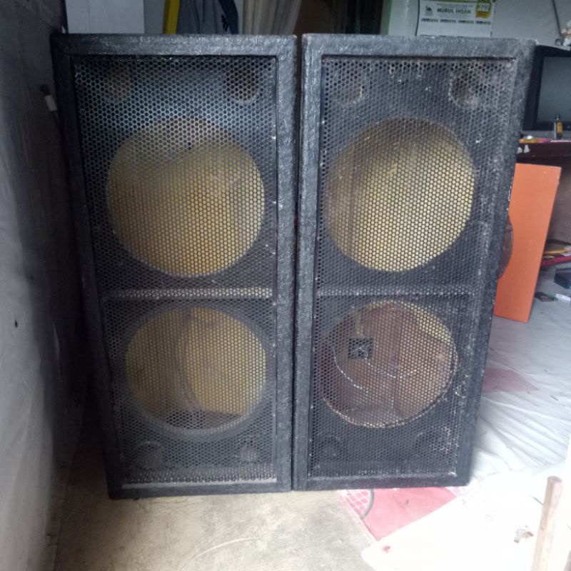 2 Box Speaker 15 Inch Double Model Kijing Sudah Resin Tanpa Gril &amp; Crossover