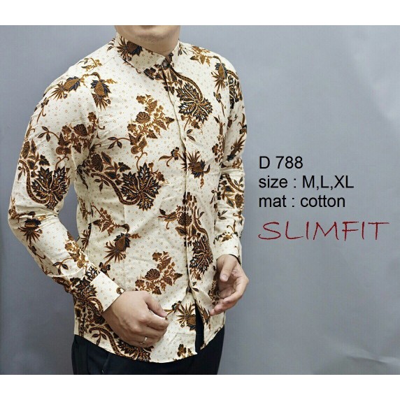 KEMEJA BATIK SLIM FIT/BATIK PRIA SLIM FIT/BAJU BATIK SLIM FIT D788