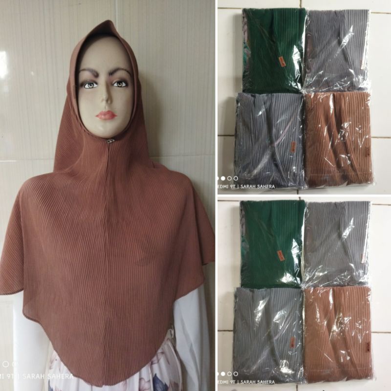 𝐀𝐋𝐄𝐒𝐇𝐀𝐒𝐓𝐎𝐑𝐄 - Simple Pad Plisket Ceruty Jumbo / Hijab Instan  Plisket Ceruty