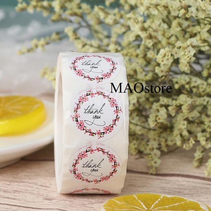 

MAOSTORE STIKER THANK YOU FLOWER STICKER STIKER BUNGA PUTIH SRW31