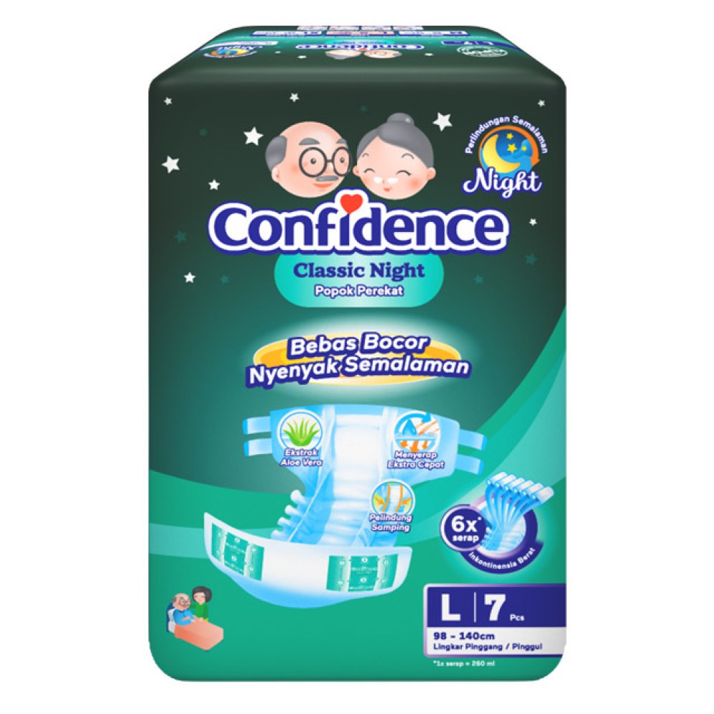 Confidence Classic Night L7 - Confidence Popok Perekat Classic L 7