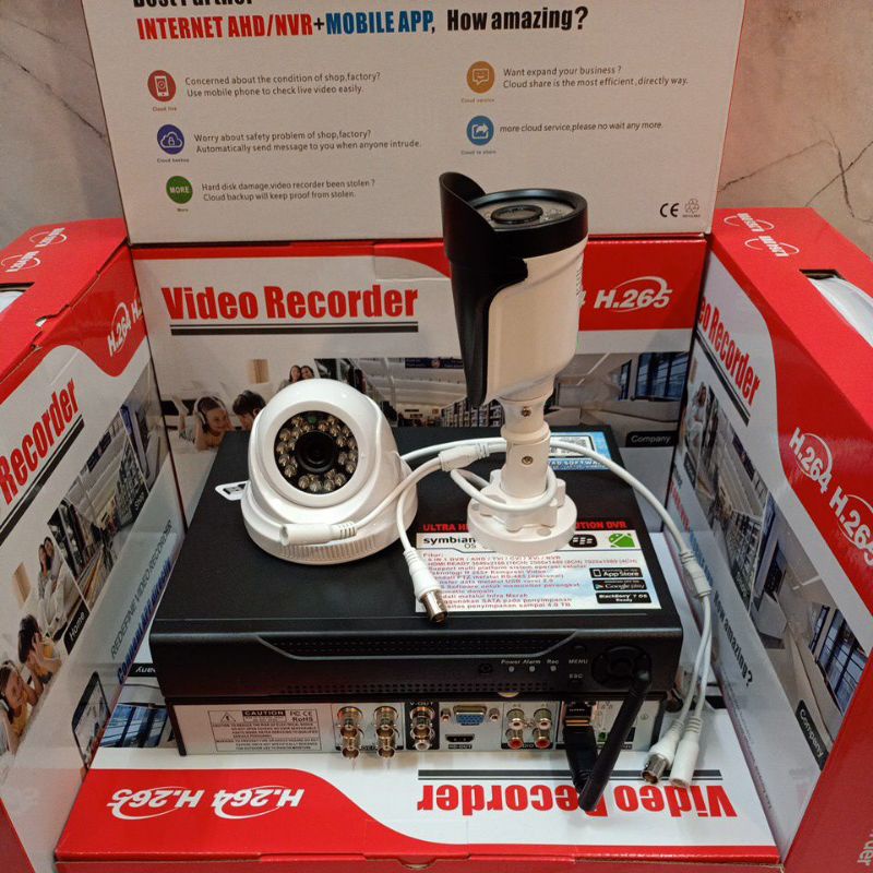 Paket Kamera Cctv 4 Channel 2 Kamera 5mp Full Hd 1080p WiFi Series Komplit Tinggal Pasang