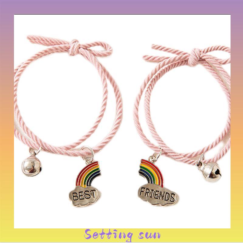 2 Pcs/set Adjustable Magnetic Braided Gelang Pasangan Gaya Etnis Cina TN