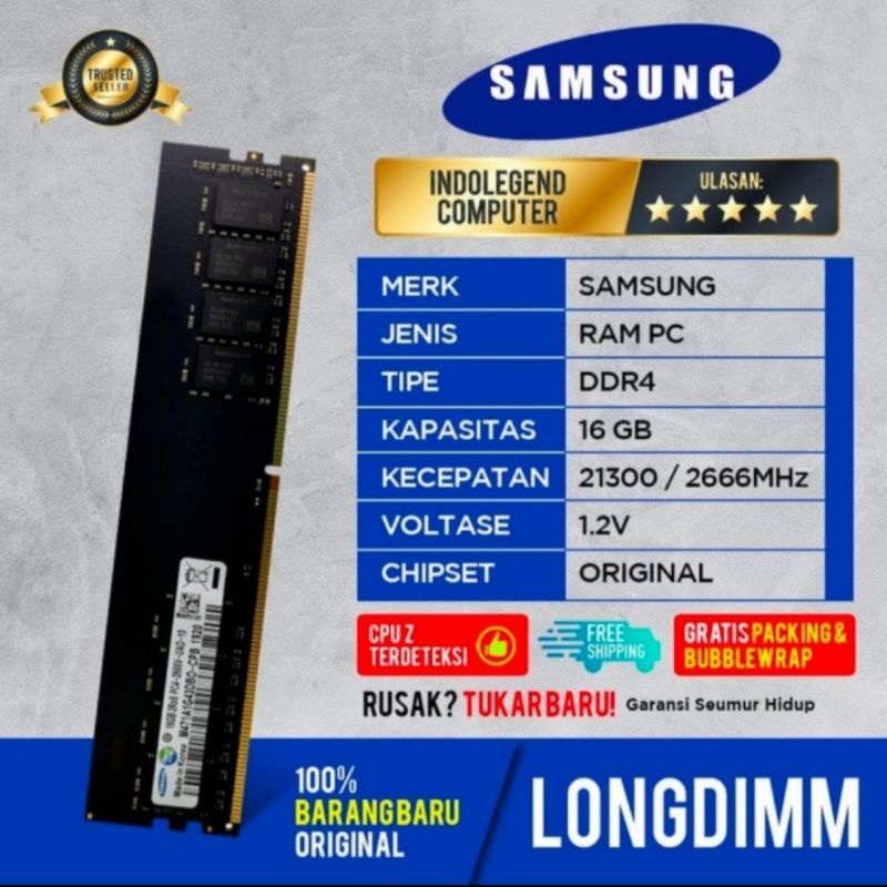 RAM SAMSUNG LONGDIM DDR4 16GB PC2666