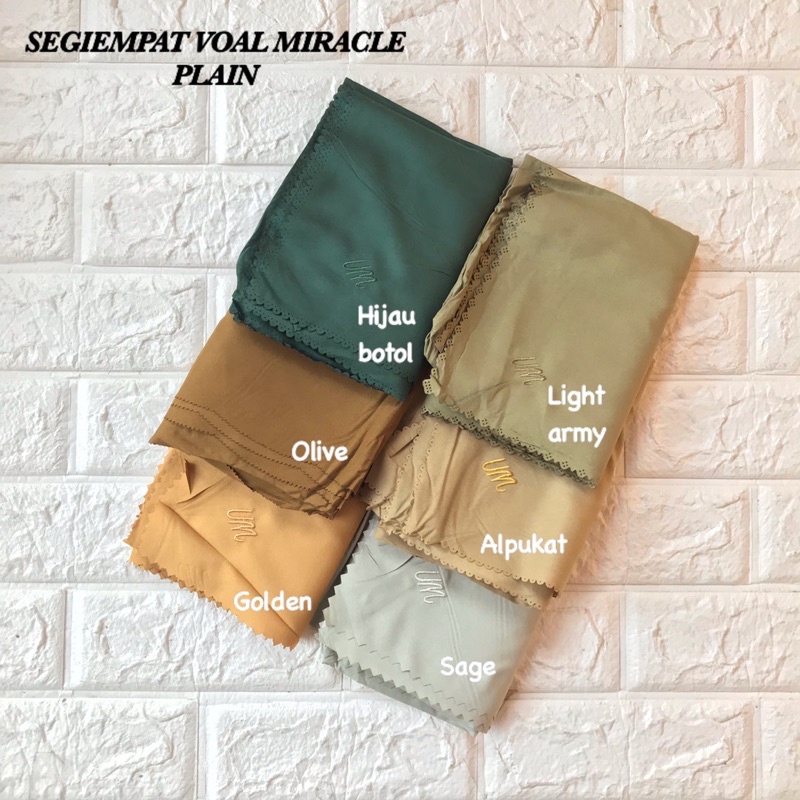 [ PART 1 ] SEGIEMPAT VOAL MIRACLE PLAIN LASER CUT UMAMA SCARF / SQUARE VOAL LC PREMIUM TERMURAH