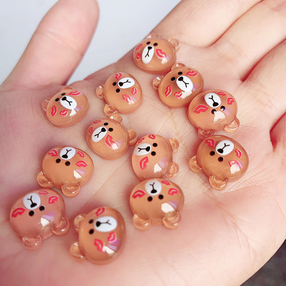 Mxbeauty 5 / 10pcs Ornamen Kartun Beruang 3d Untuk Dekorasi Nail Art / Manicure Diy