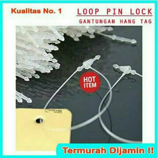 LOCK PINS HITAM/PUTIH LOOP PINS 5 INCH ISI 500PCS - Putih - Putih