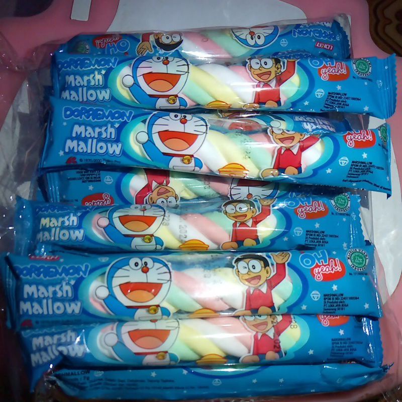 MARSHMALLOW DORAEMON MARSHMELLOW KEPANG PERMEN MARSMELLOW SUGAR PACK ECERAN