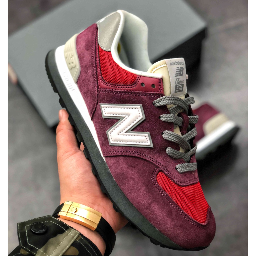 new balance 574 red leather