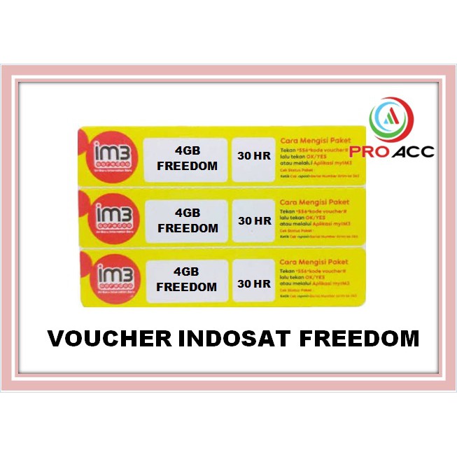 VOUCHER INDOSAT FREEDOM 4GB 30HARI (jabodetabek + sukabumi)