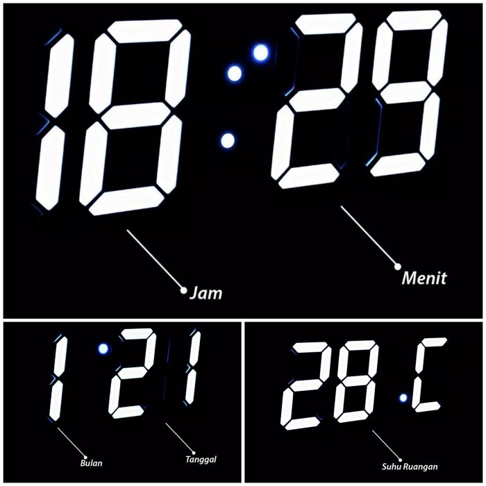 Jam Meja Digital Led 3D / Jam Dinding Led 3D