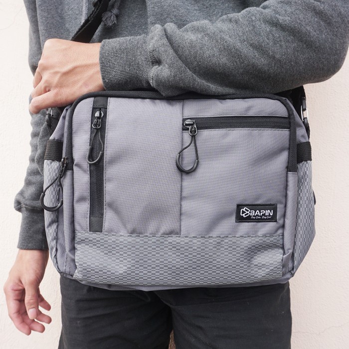 Bapin Wast Bag Tas Selempang Pria Brand Bapin Abu-abu - MMF