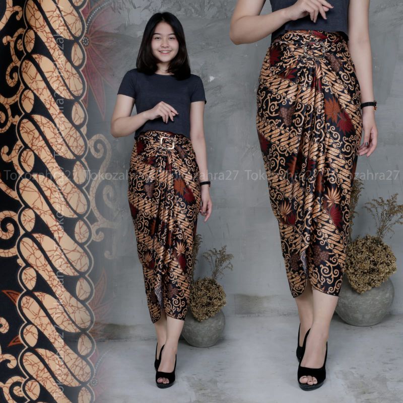 Rok Serut Bawahan Kebaya Motif Kenanga By Zahratul27 Rok Lilit/Rok Serut/Rok Wisuda/Rok Kondangan