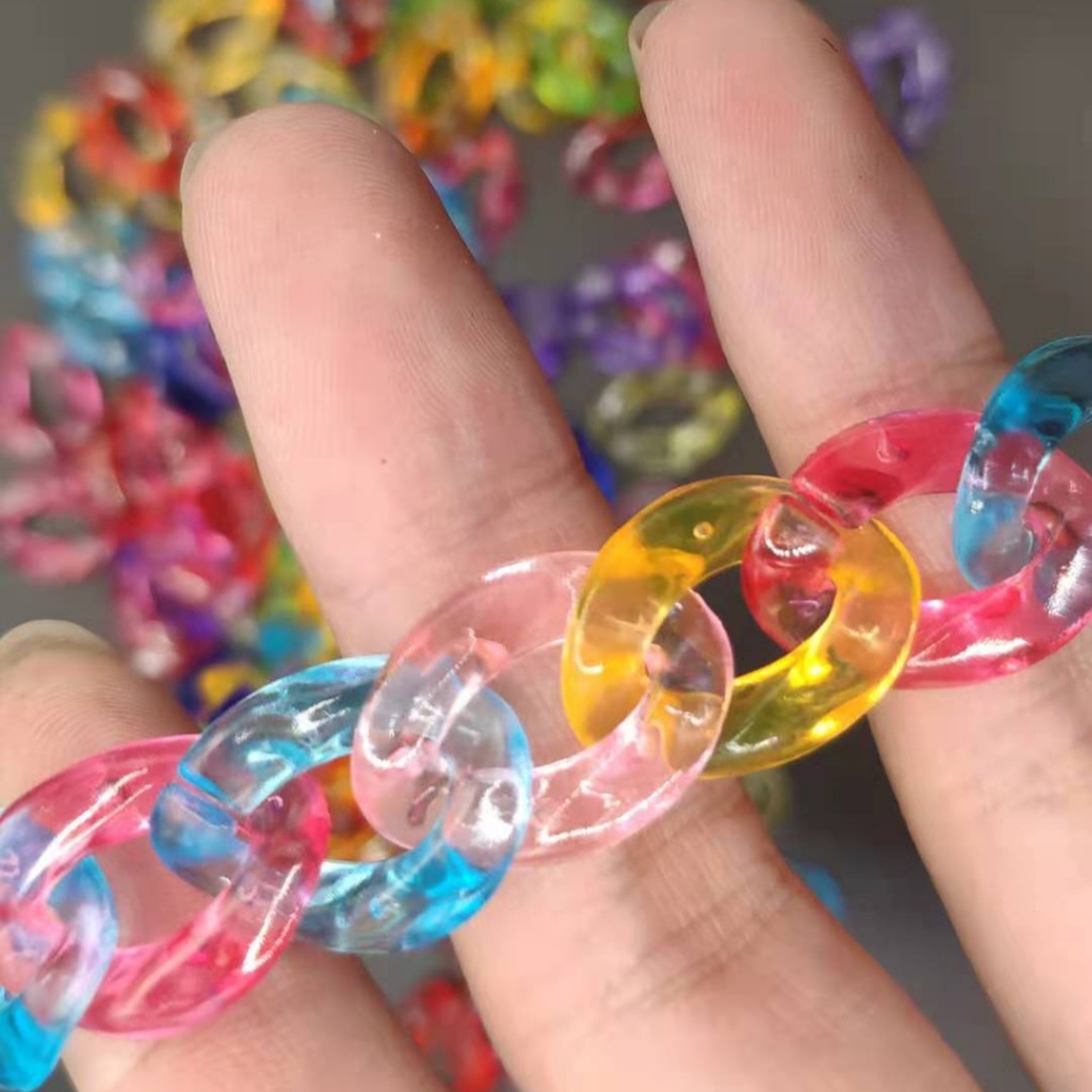 20pcs Rantai Plastik Akrilik 16x20mm Untuk Masker diy