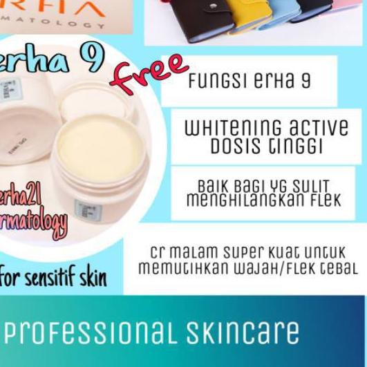 ♥ Erha 9 cream malam whitening/untuk flek tebal membandel/memutihkan ➣