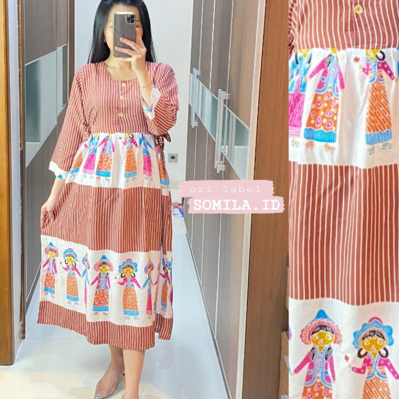 GROSIR DASTER SOMILA.ID BUSUI CHIBI PANJANG LENGAN 7/8 PINGGANG SERUT BATIK BU TEJO-3