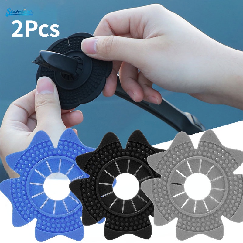 2 Pcs Cover Pelindung Wiper Mobil Bentuk Snowflake Bahan Silikon Anti Air Dan Debu