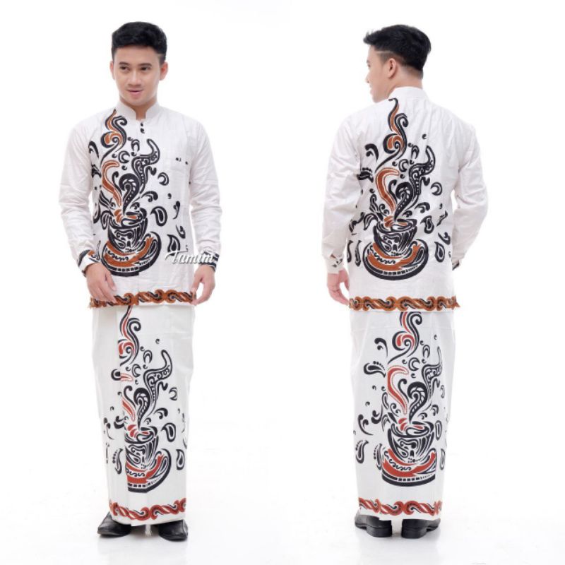 SETELAN BAJU KOKO SARUNG|SARUNG BATIK | KEMEJA KOKO SARUNG PRIA| SARUNG KOKO GUNUNGAN Batik Solikha