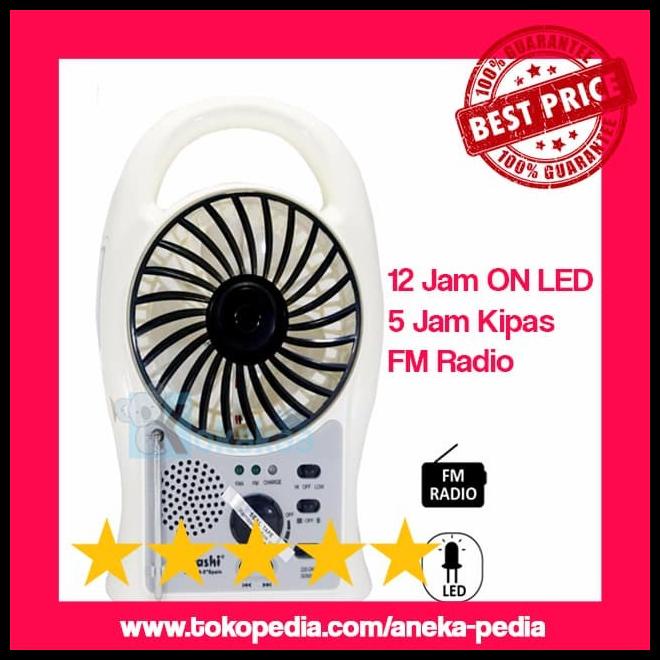 [Ekstra Kipas + Led + Fm Radio] Lampu Kipas Darurat Emergency Terbaik