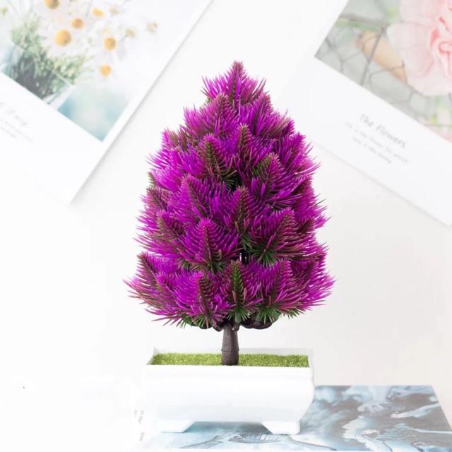 AM564 Bunga Plastik / Pajangan Bunga Artifisial / Vas Petak-Ungu