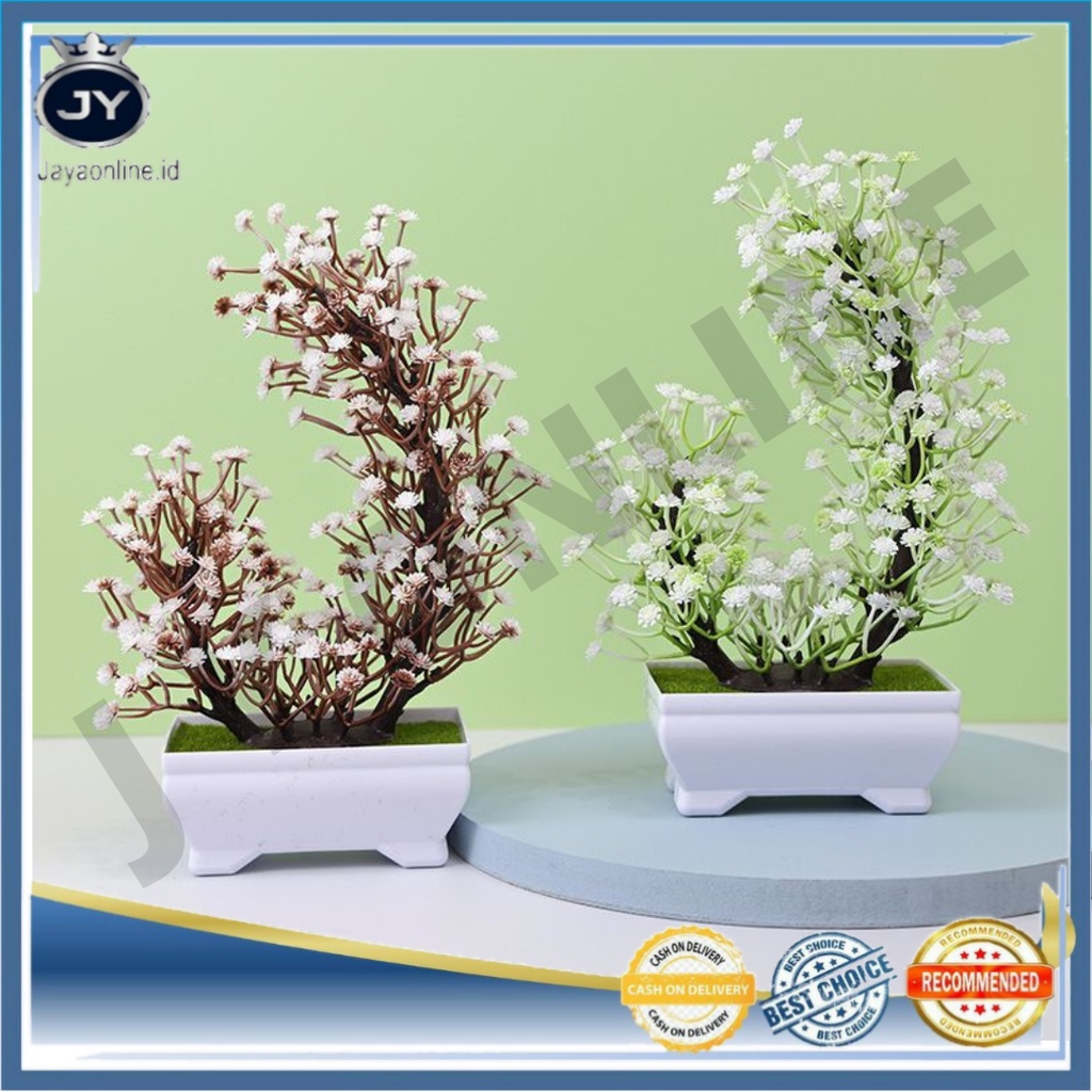 JY Pot59 tanaman hias Pohon Bonsai Mini Bunga Artificial Plastik Dekorasi Rumah import Murah