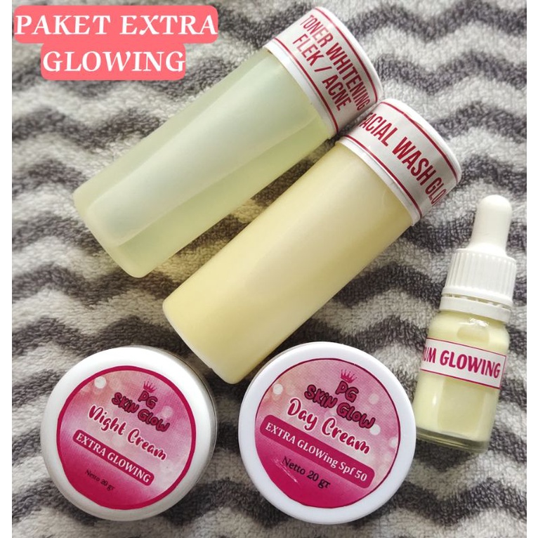 Pg Skinglow extra glowing + day pemutih padat perpaket lengkap