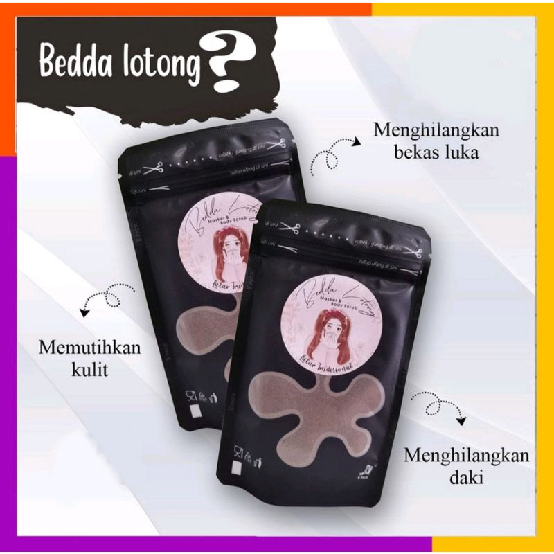 Bedak lottong/ Lulur bedda lottong bubuk/ Lulur viral
