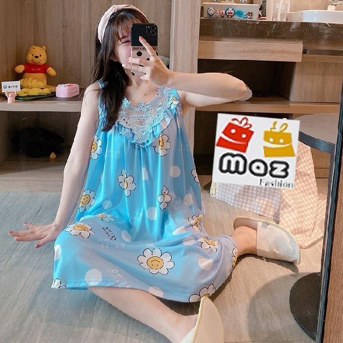 [Dst 324] Baju Tidur Daster Happy Motif Daisy Flower - Daster Lingerie Lembut