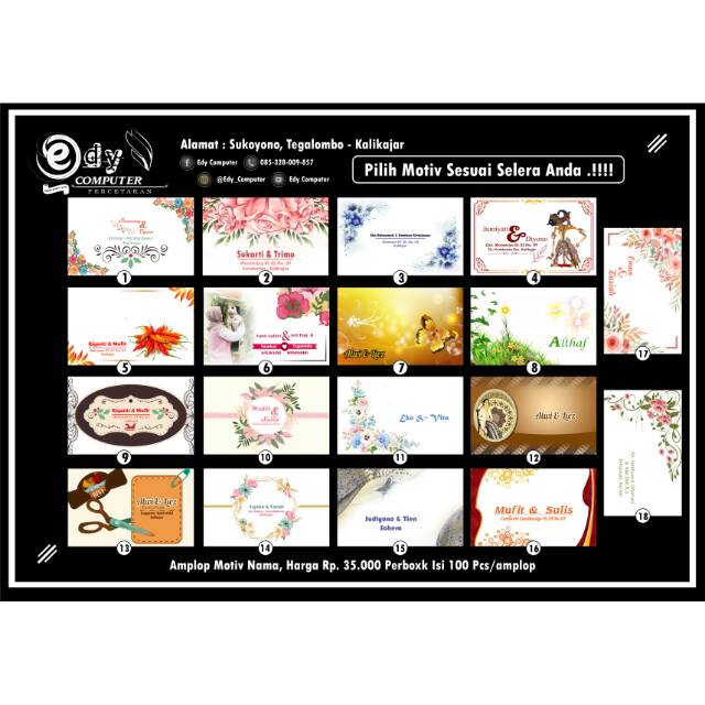 

Amplop motif nama ful color