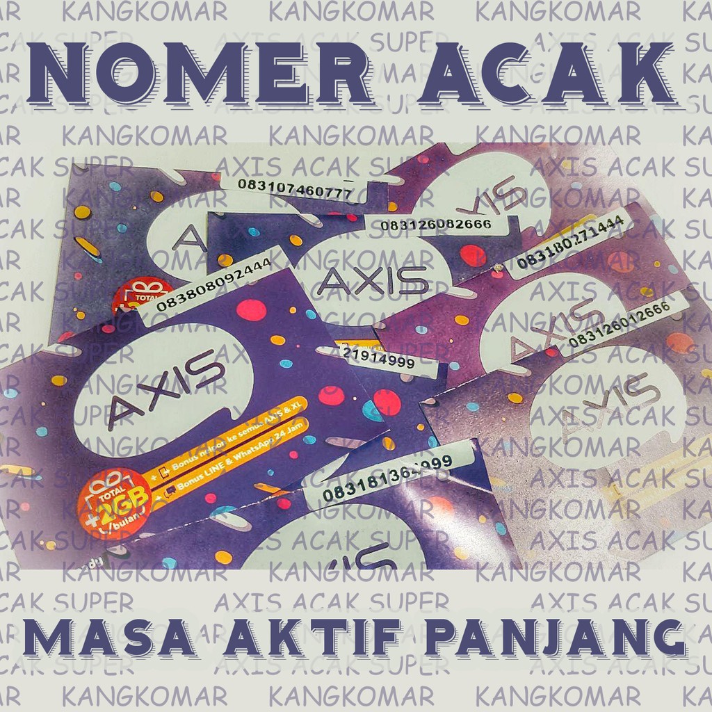 1BOX (50pcs) Kartu Perdana AXIS AKTIF ACAK TENGAH SUPER Langsung Pakai